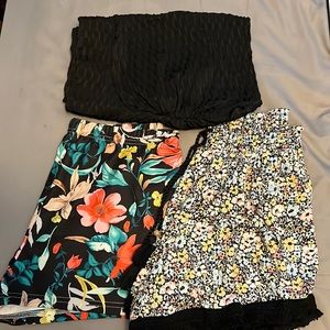 3 pairs of womens shorts, shein and nobo. Selling as set